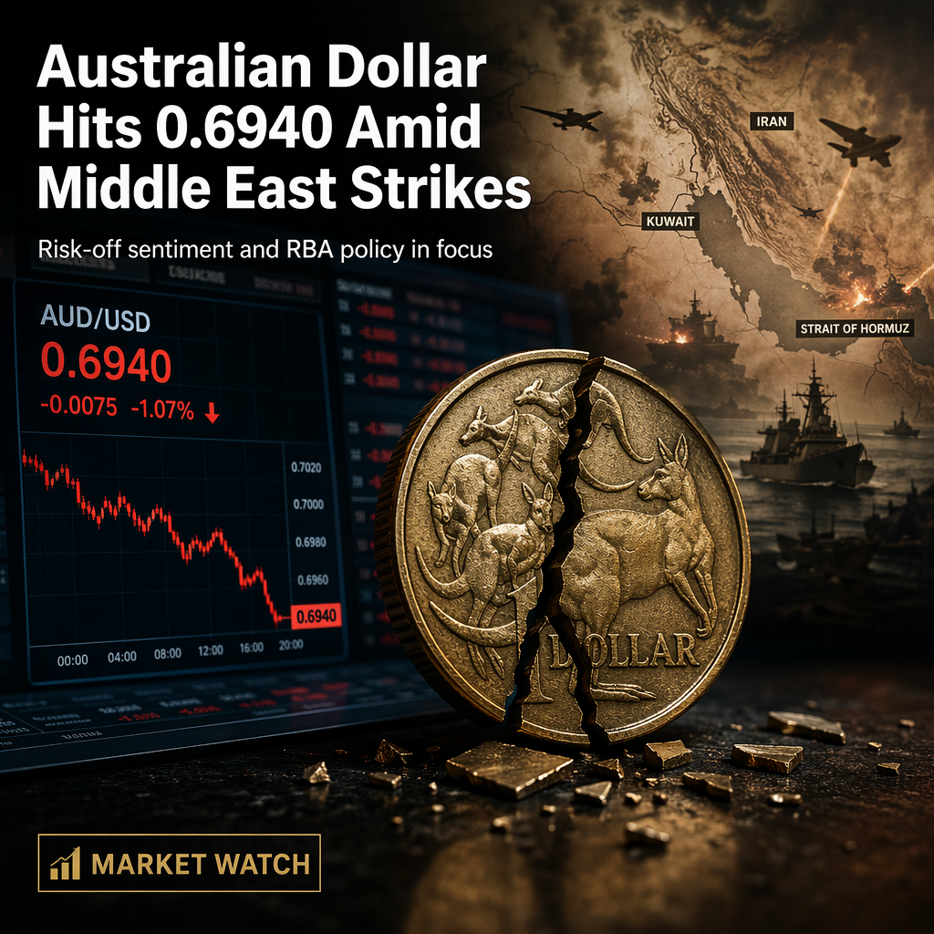 Australian Dollar Falls Below 0.6950 Amid US-Iran Strikes and Middle East Tensions