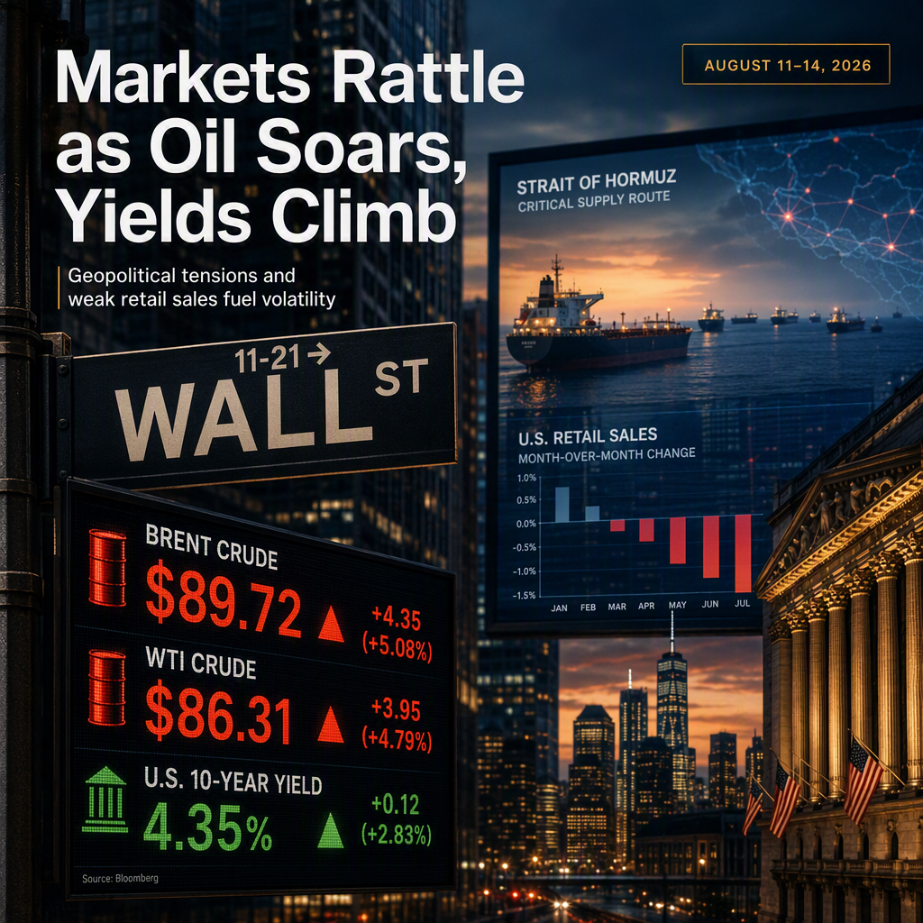 Oil Prices Surge and US Treasury Yields Rise Amid Weak Retail Sales and Geopolitical Tensions
