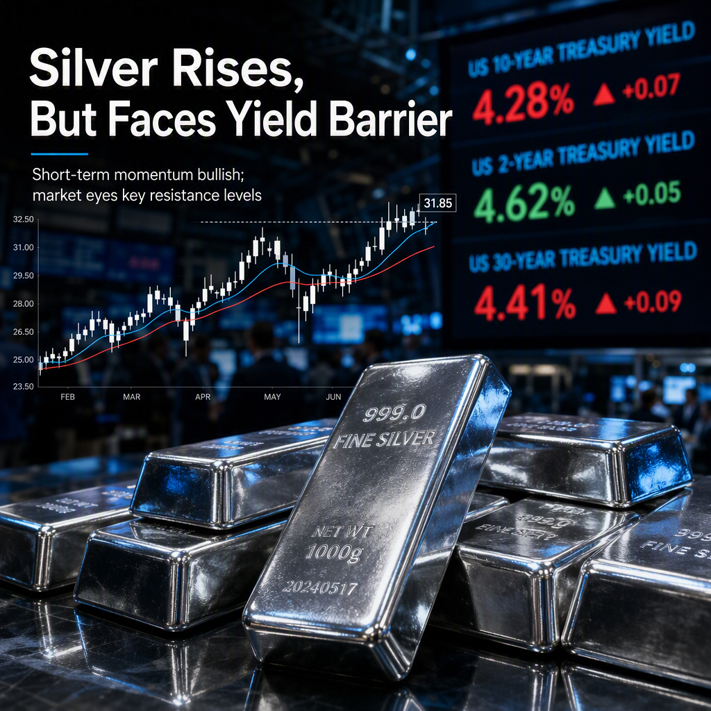 Silver Price Advances Amid Rising US Yields, Faces Technical Resistance