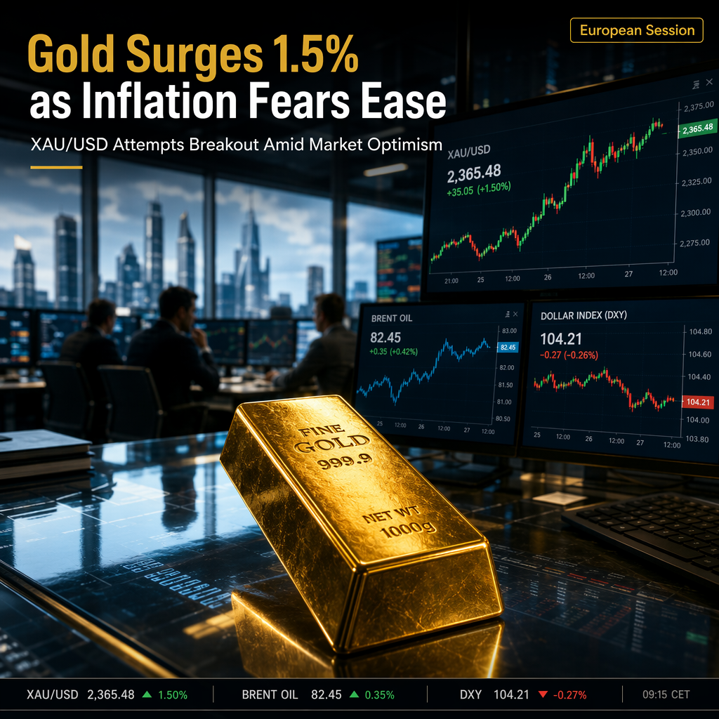 Gold Price Rises 1.5% as XAU/USD Attempts Breakout Amid Easing Inflation Fears