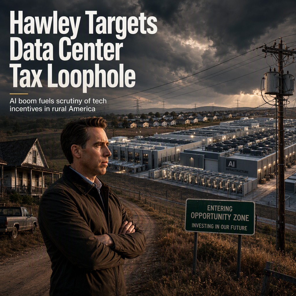 Sen. Hawley Targets Data Center Tax Loophole Amid AI Boom and Utility Concerns