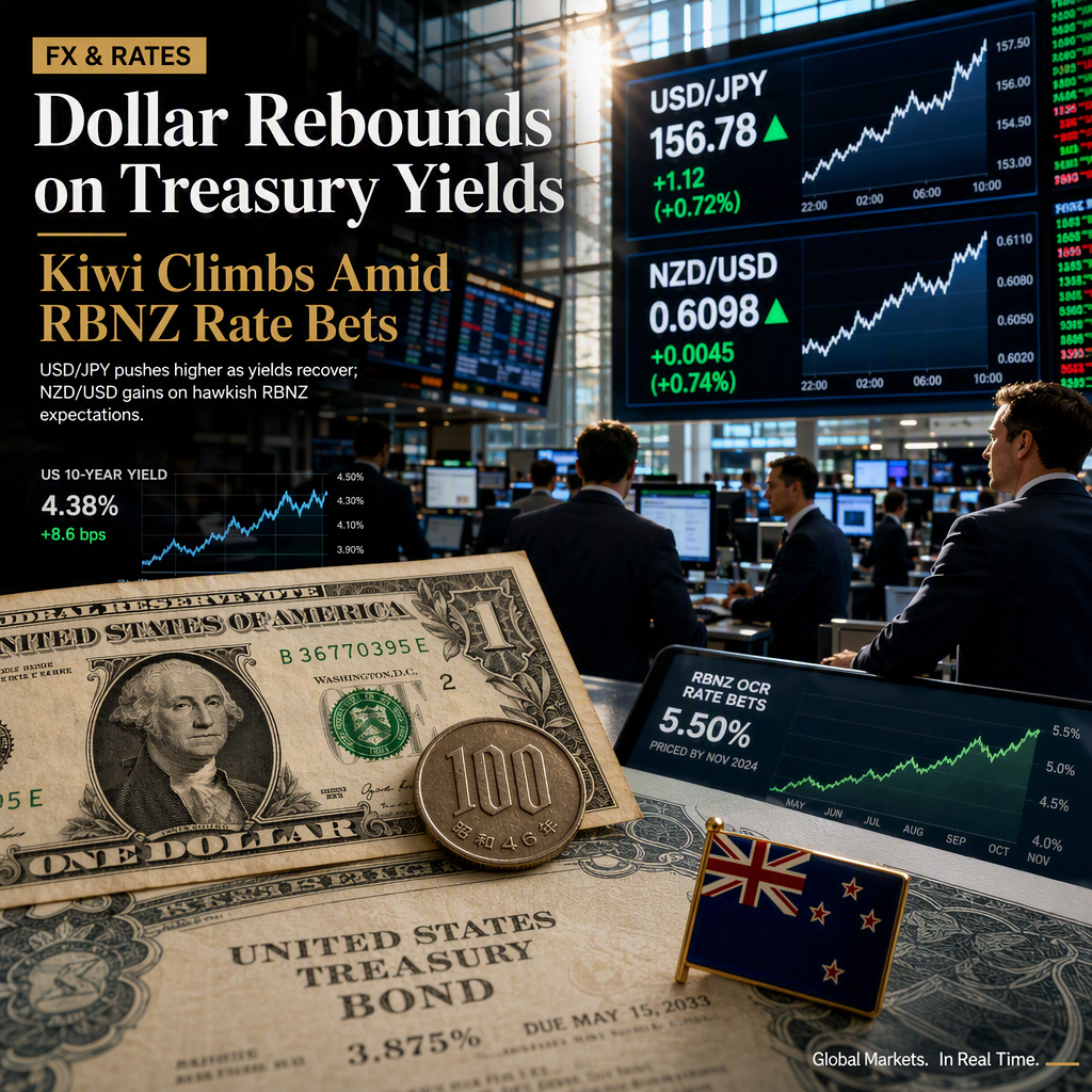 US Dollar Recovers Against Yen Amid Treasury Yield Rebound; Kiwi Gains on RBNZ Rate Hike Bets