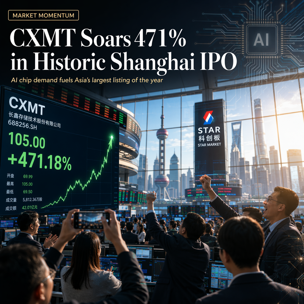 CXMT Shares Surge Over 470% in Record Shanghai IPO Amid AI Memory Chip Boom