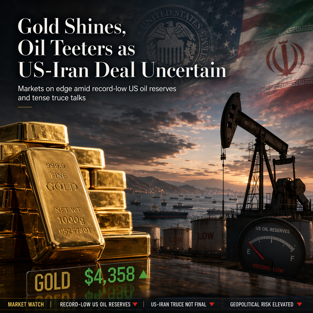 Gold Rises and Oil Stabilizes as US-Iran Deal Hangs in Balance Amid Record-Low US Oil Reserves
