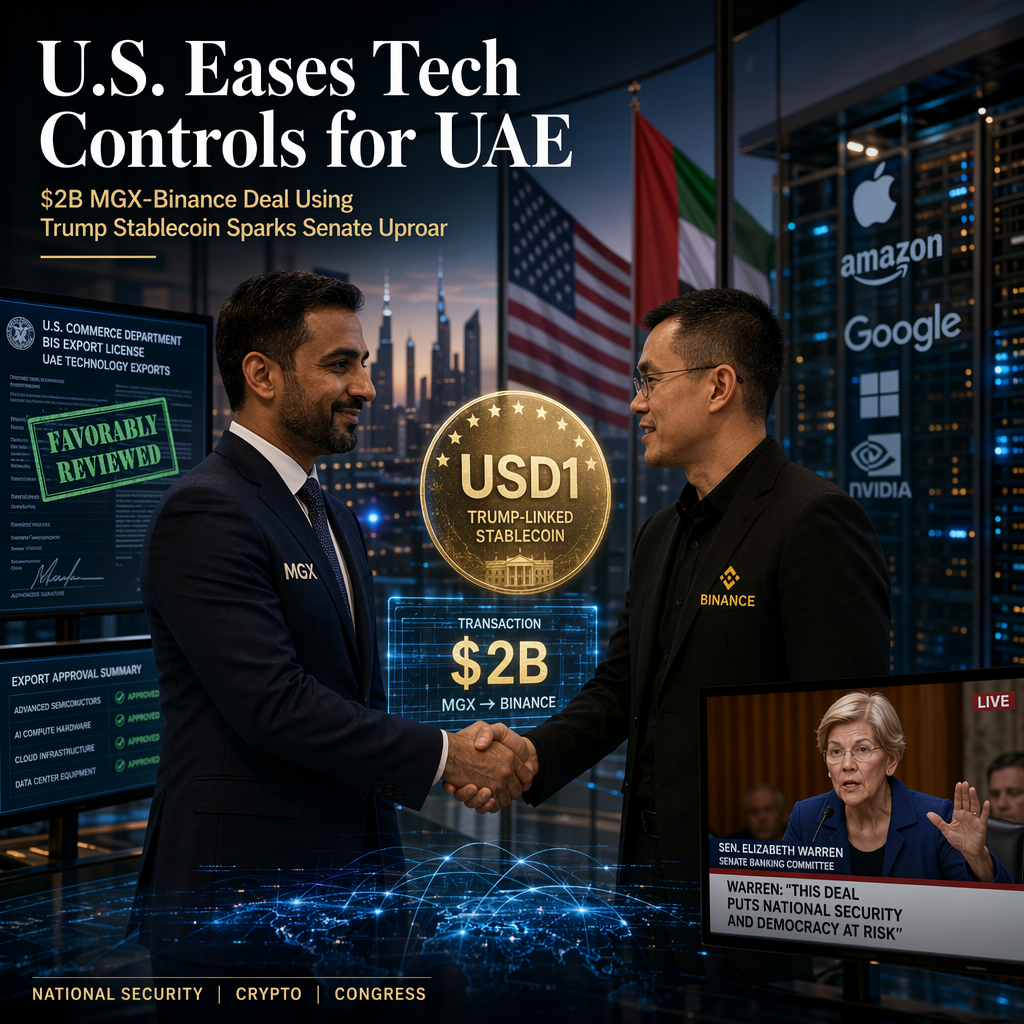 U.S. Eases Export Controls for UAE Amid $2 Billion MGX-Binance Deal Using Trump-Linked Stablecoin