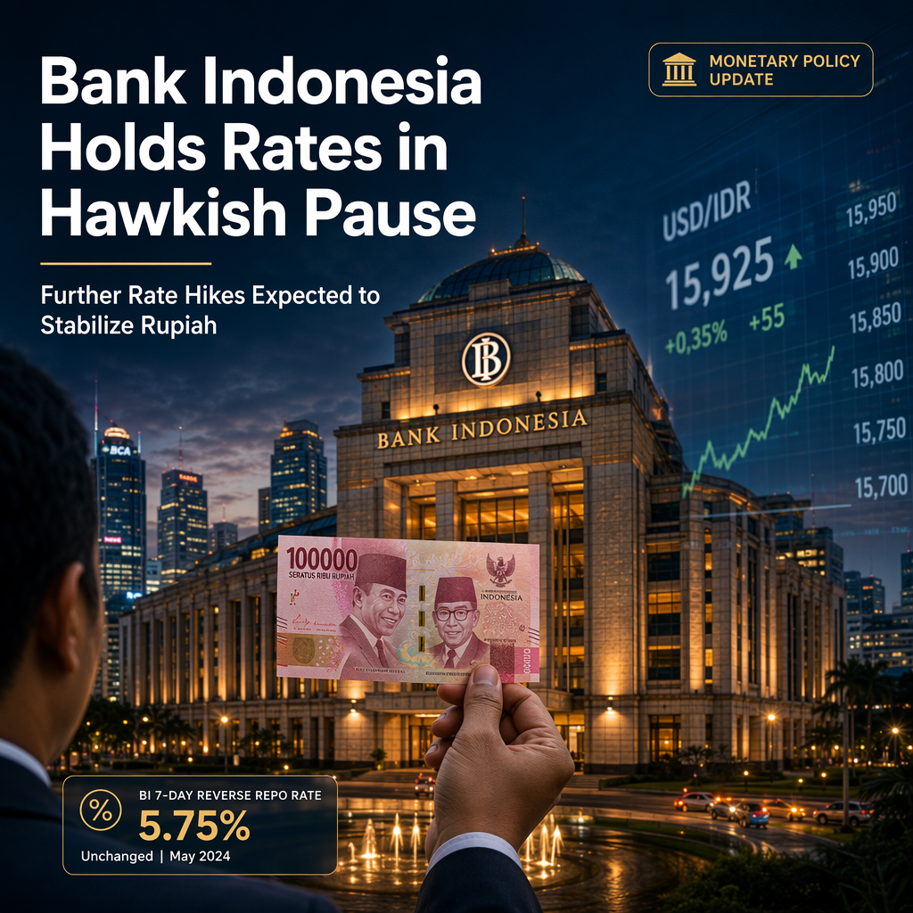 Bank Indonesia Holds Rates at 5.75% in Hawkish Pause; Further Hikes Expected to Stabilize Rupiah