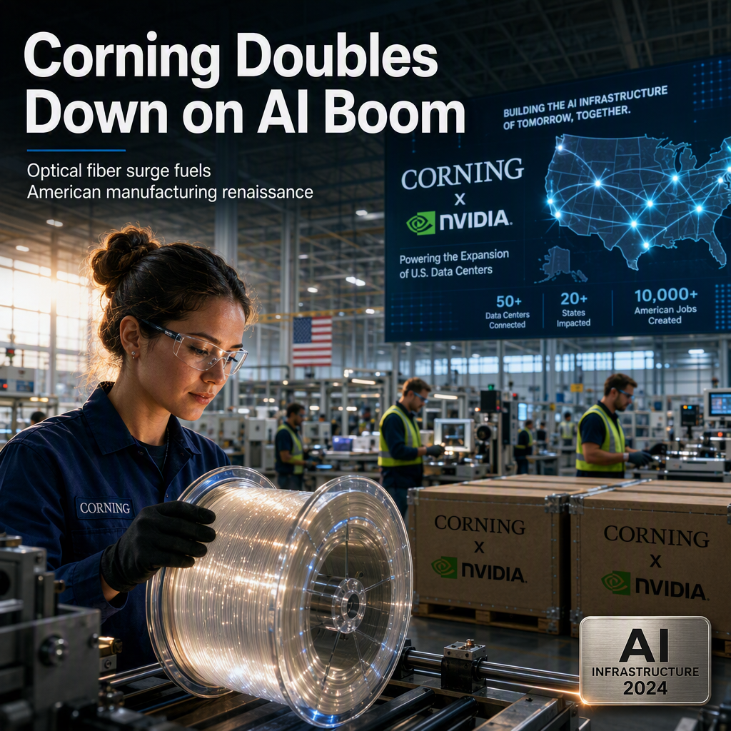 Corning Set to Double in Size Amid AI-Driven Optical Fiber Demand, CEO Says