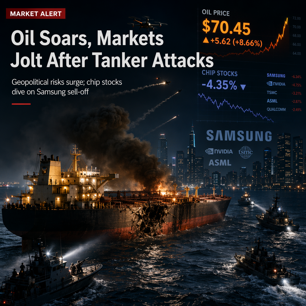 Oil Prices Surge Over 3% After Attacks on Tankers in Strait of Hormuz; Chip Stocks Tumble Amid Samsung Sell-Off