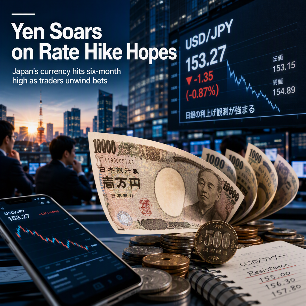 Japanese Yen Surges to Six-Month High Against Dollar Amid Rate Hike Speculation