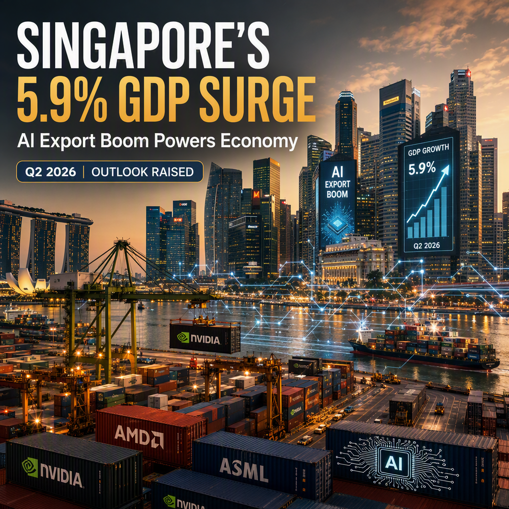 Singapore's Q2 GDP Surges 5.9% on AI-Driven Export Boom; Full-Year Forecast Raised