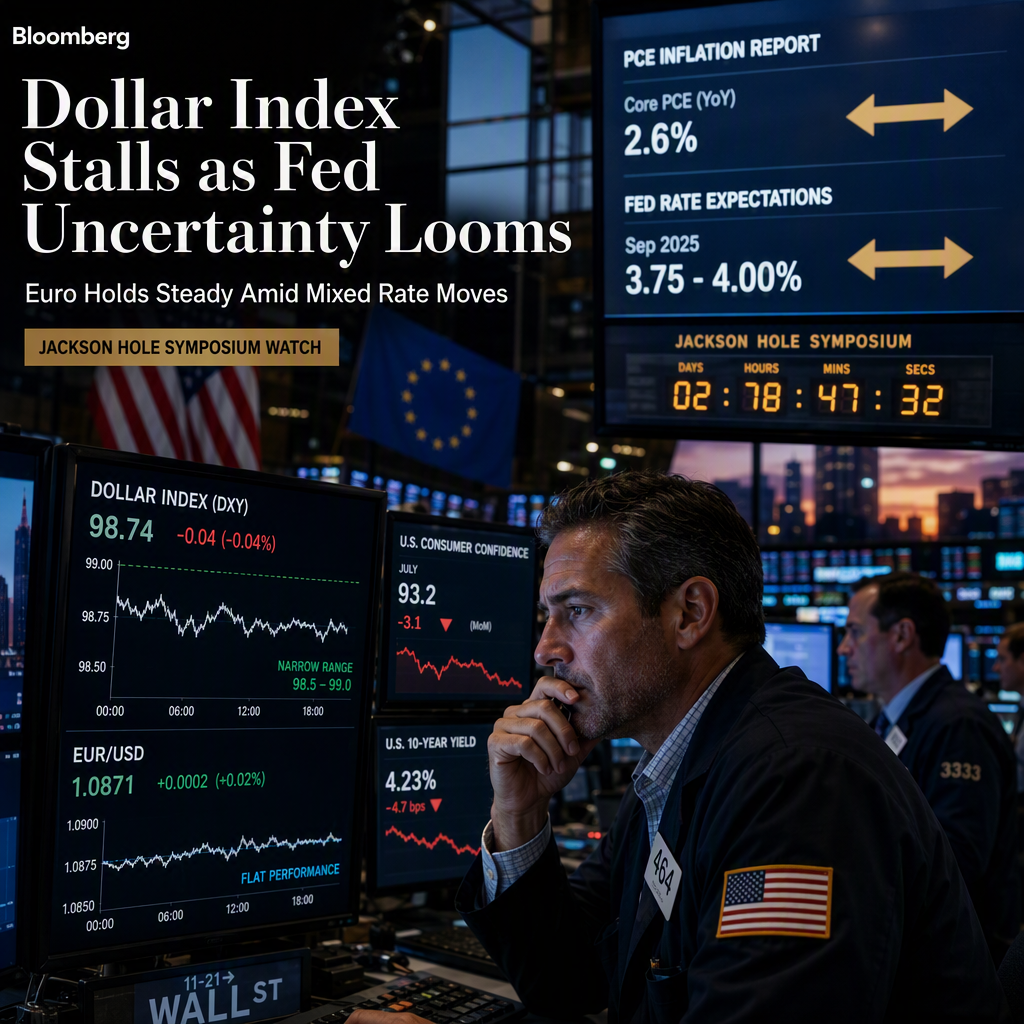 US Dollar Index Stalls as Softer Data and Lower Yields Weigh; Euro Holds Steady Amid Mixed Rate Moves