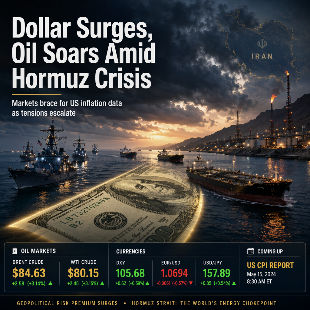 US Dollar Rallies as Hormuz Tensions Drive Oil to One-Month High; Markets Eye US CPI Data