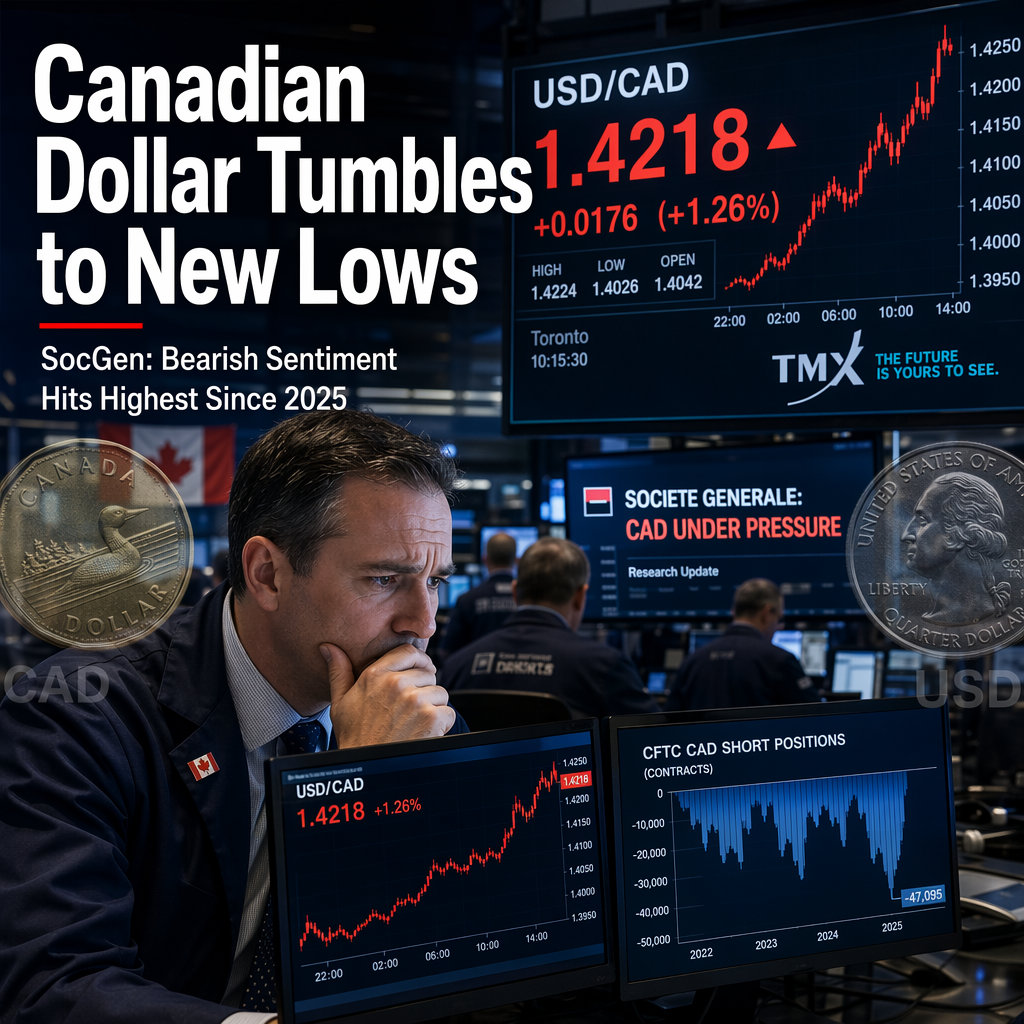Canadian Dollar Weakens Sharply Against US Dollar as USD/CAD Breaks Out, Societe Generale Reports