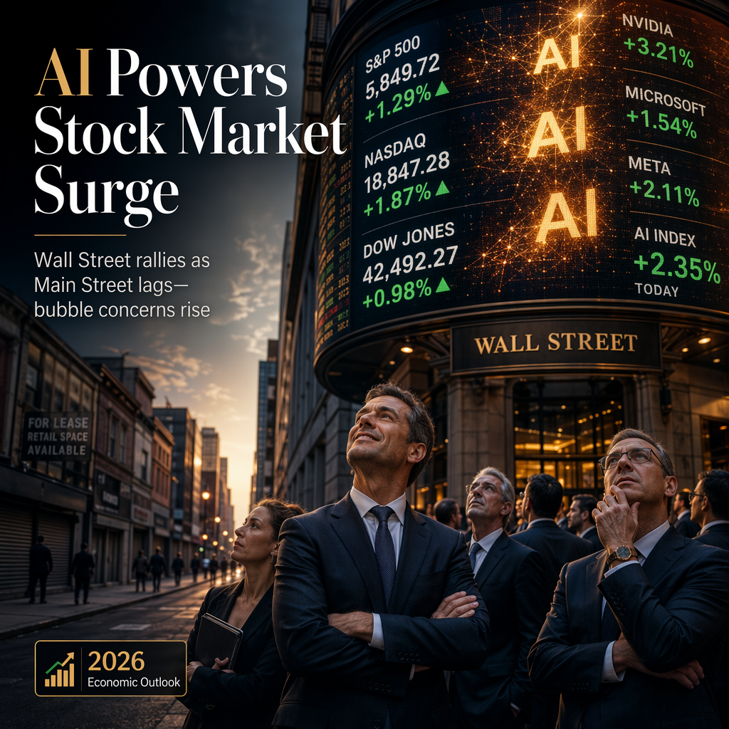 AI-Fueled Stock Market Rally Outpaces Slower U.S. Economic Growth Amid Bubble Concerns