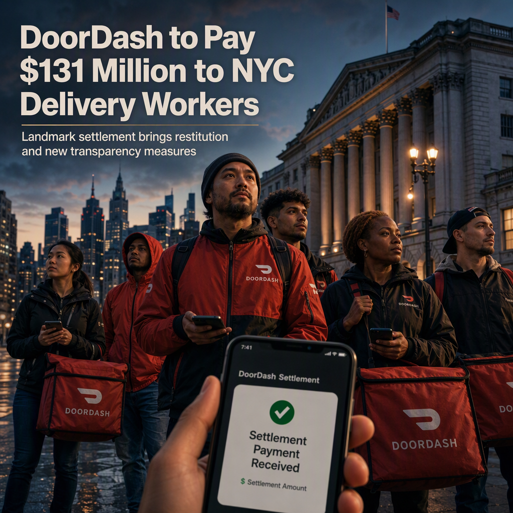 DoorDash Agrees to $131 Million Settlement With New York City Over Delivery Worker Underpayment