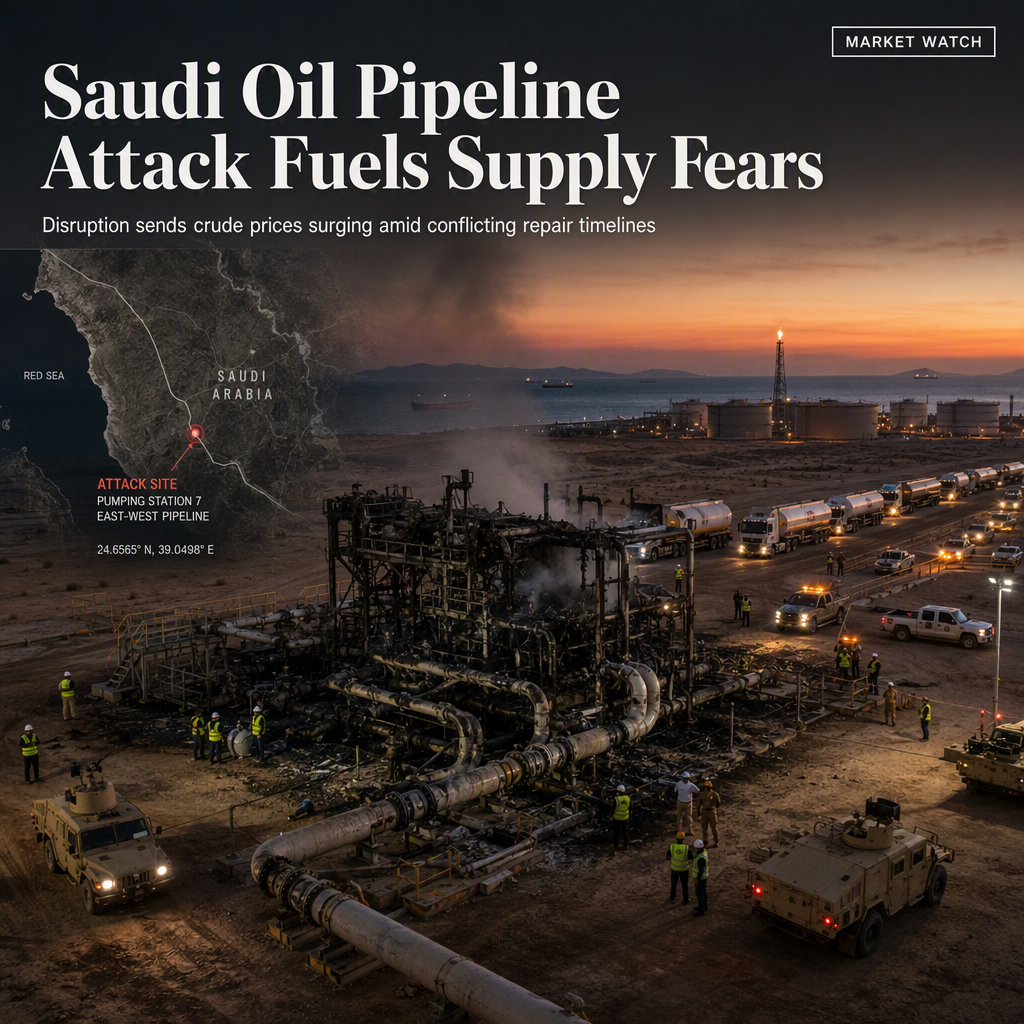 Saudi Arabia's East-West Oil Pipeline Closure Sparks Supply Concerns Amid Iran-Backed Attacks