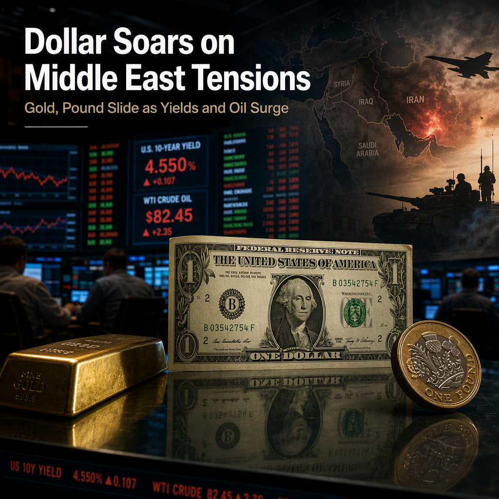 Escalating US-Iran Tensions Drive US Dollar Higher, Gold and Pound Weaken Amid Surging Treasury Yields