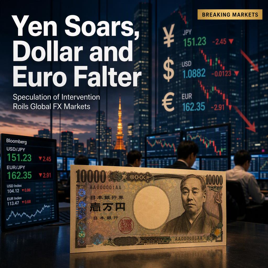 Japanese Yen Surges Amid Intervention Speculation, Pressuring Dollar and Euro