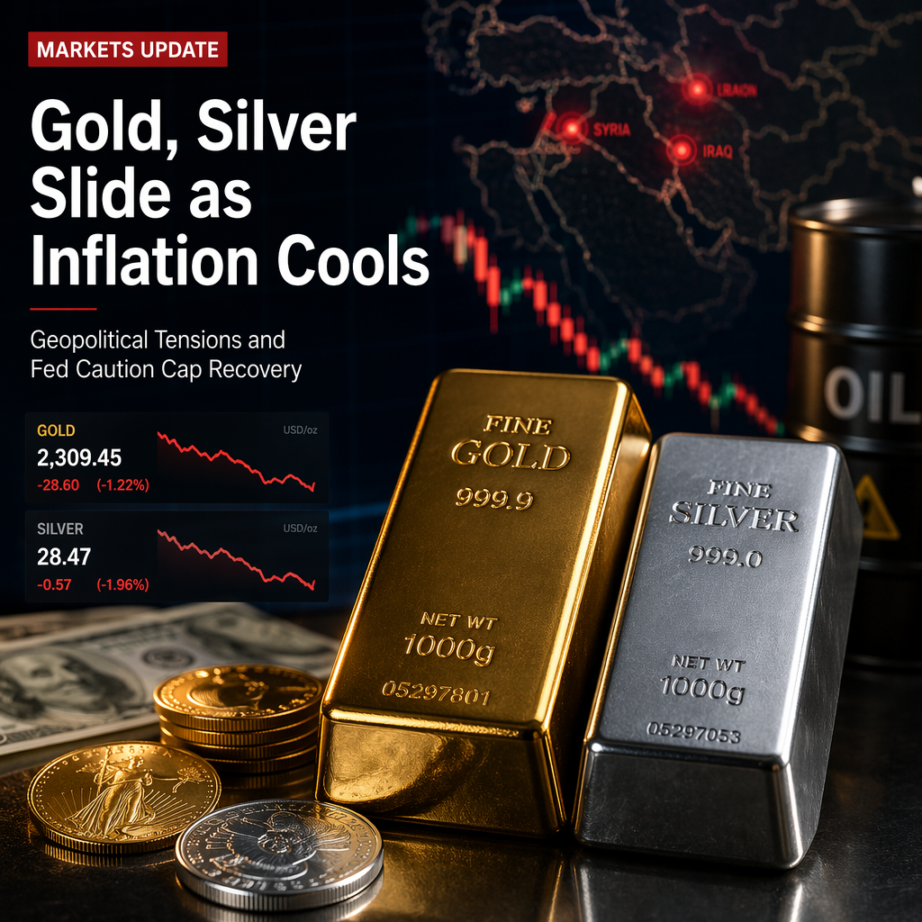 Gold and Silver Prices Slip as US Inflation Softens and Middle East Tensions Escalate