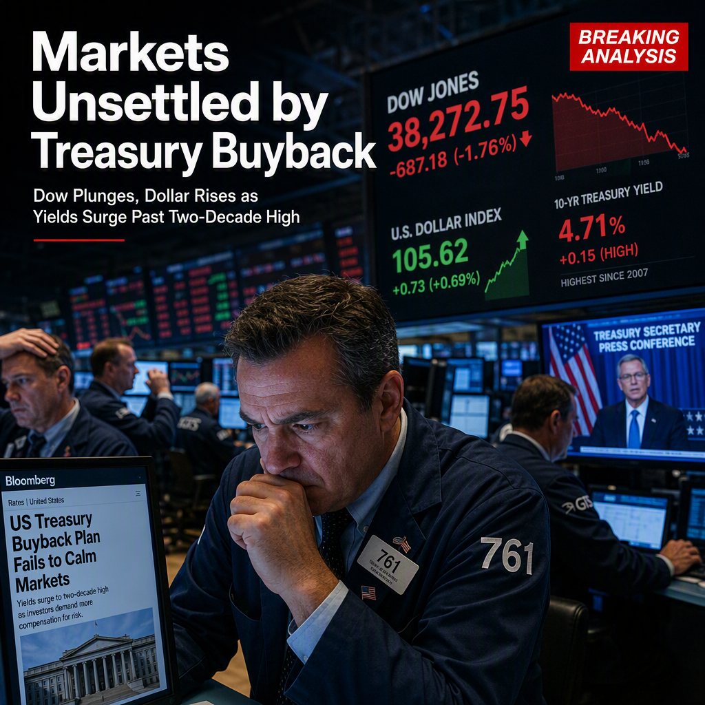 US Treasury Buyback Plan Fails to Calm Markets as Dow Jones Drops and Dollar Strengthens