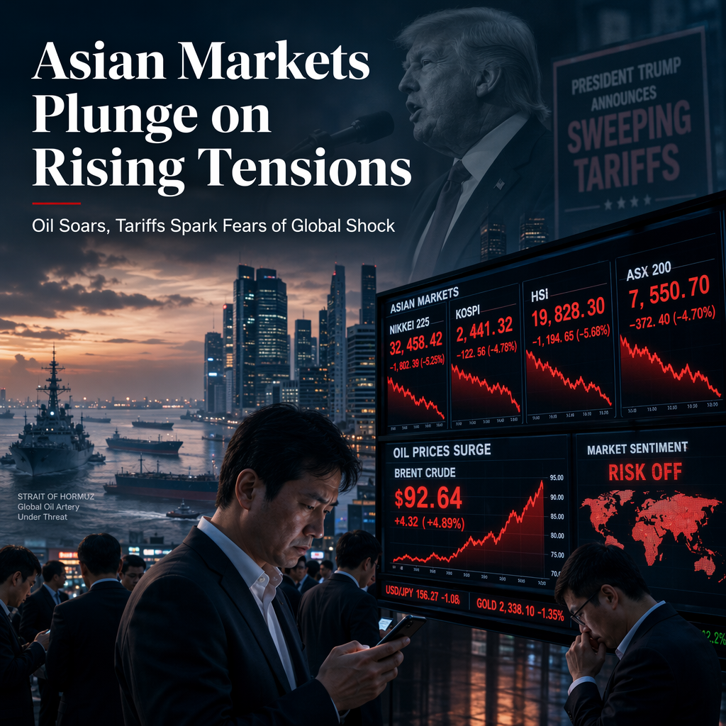 Asian Stocks Tumble as US-Iran Tensions Escalate and Trump Announces Sweeping Tariffs