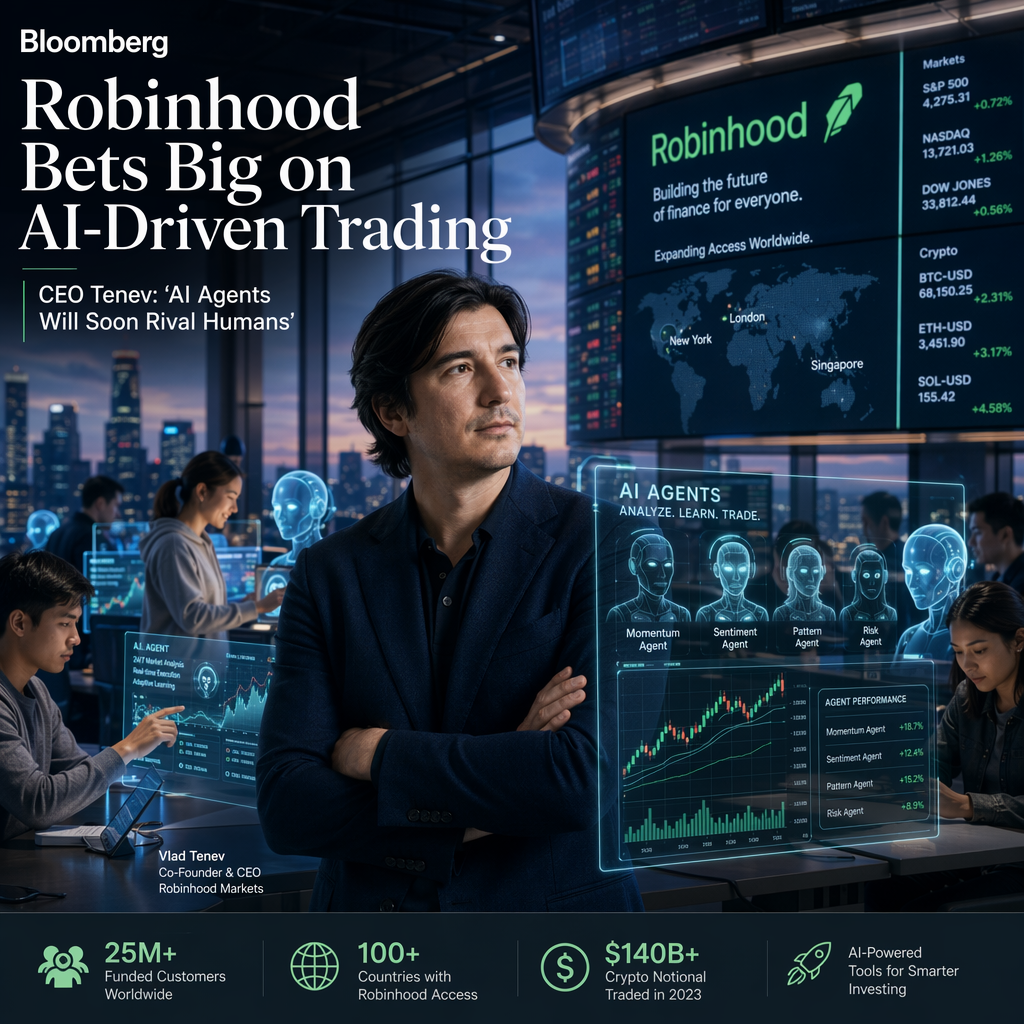 Robinhood CEO Predicts AI Agents Will Soon Match Human Traders as Company Expands Offerings