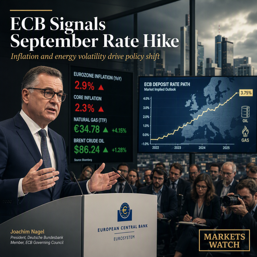 ECB's Nagel Signals Strong Likelihood of September Rate Hike Amid Inflation Concerns