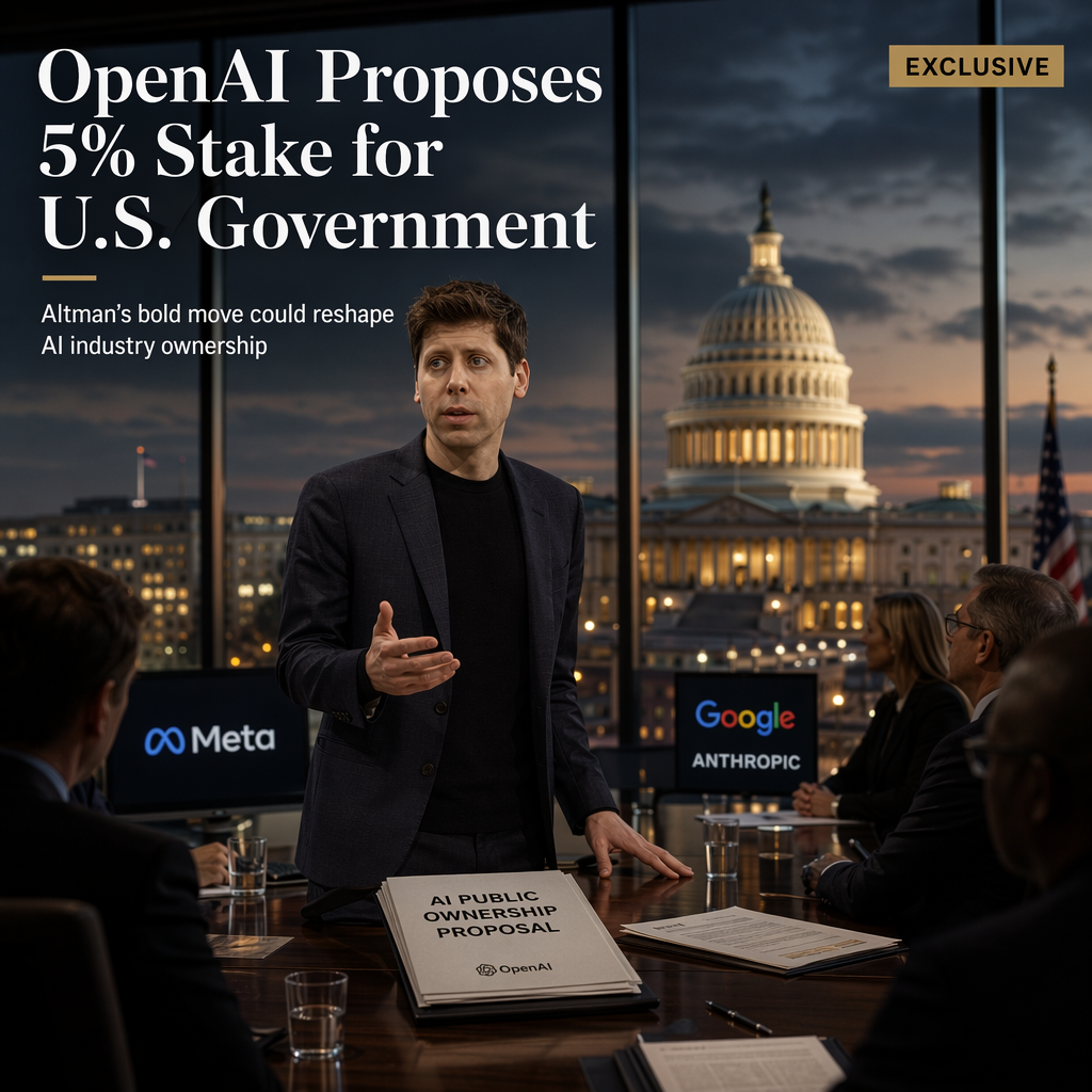 OpenAI's Sam Altman Proposes 5% Stake for U.S. Government if AI Rivals Follow Suit