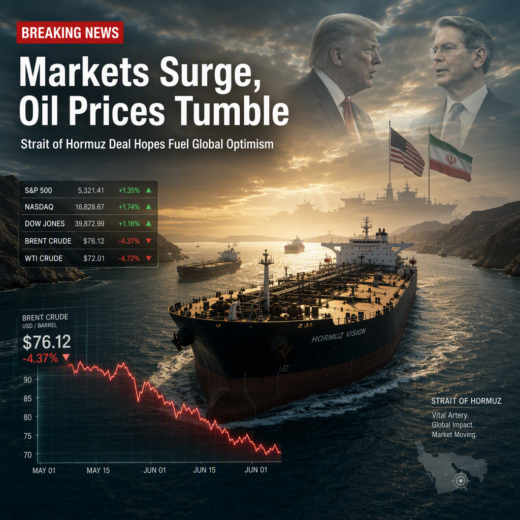Markets Surge and Oil Prices Fall as Trump Administration Teases Imminent Iran Deal on Strait of Hormuz