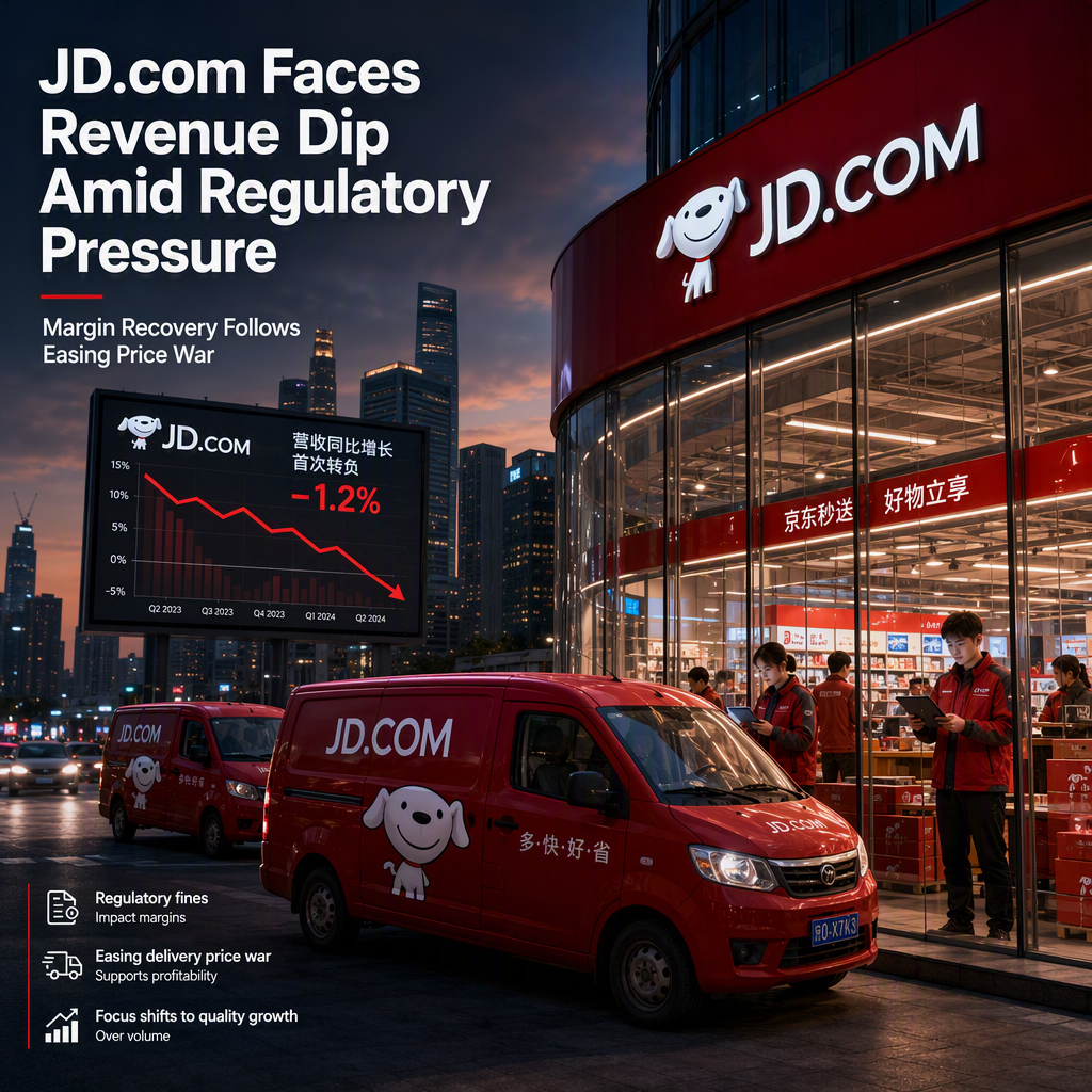 JD.com Reports Rare Revenue Decline Amid Regulatory Fines and Easing Delivery Price War