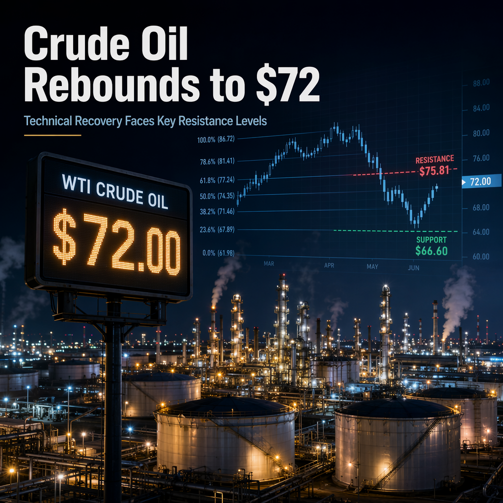 WTI Crude Oil Reclaims $72 Amid Technical Recovery, Faces Resistance at Key Levels
