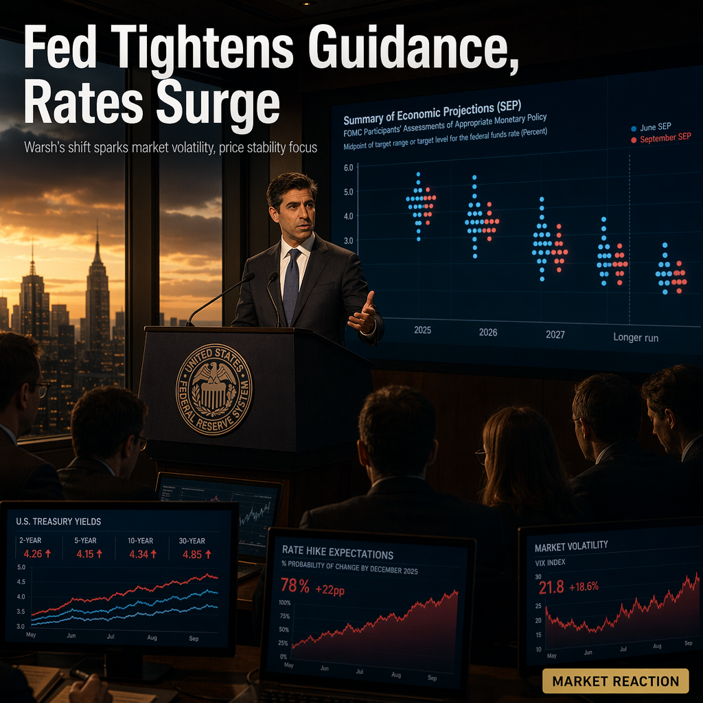 Fed Under Warsh Shifts to Less Guidance, Markets React with Higher Rate Expectations