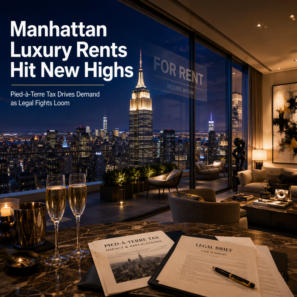 Manhattan Luxury Rents Surge Past $100,000 Amid New Pied-à-Terre Tax and Legal Battles
