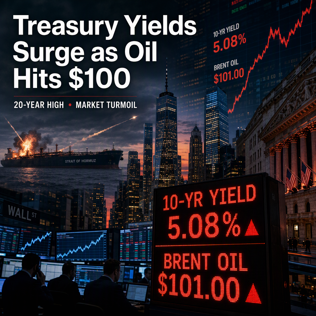 Treasury Yields Hit Nearly 20-Year Highs as Oil Surges Past $100 Amid Geopolitical Tensions