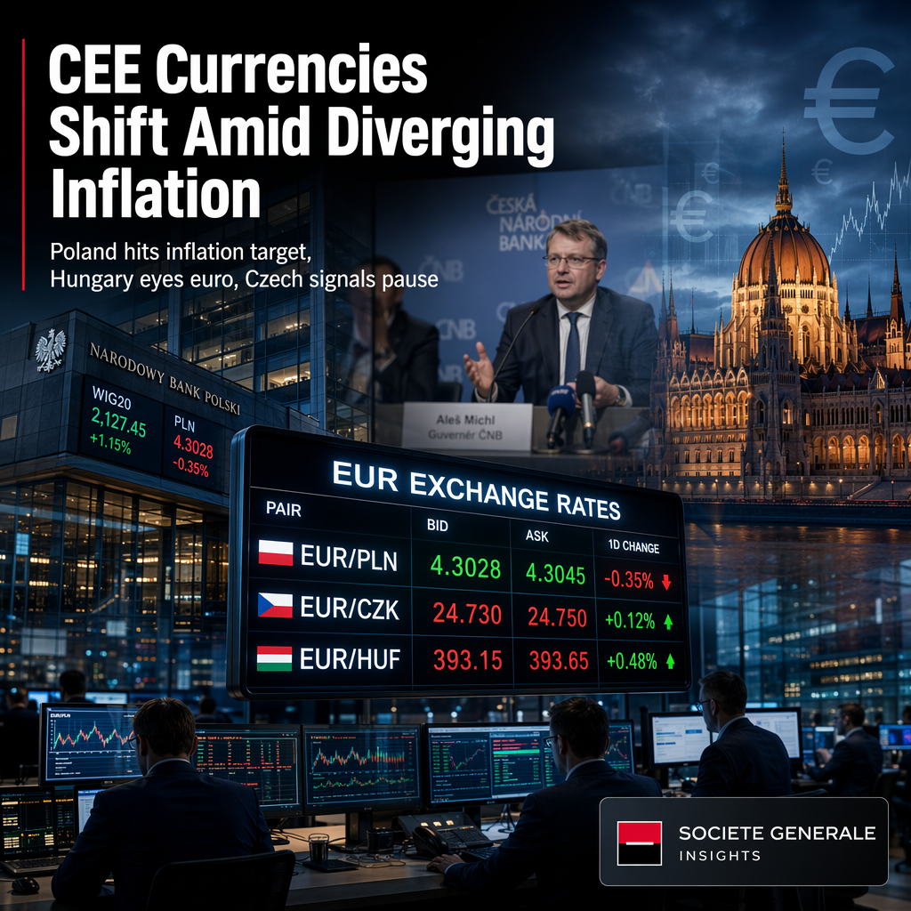 Diverging Inflation and Policy Signals Drive CEE FX Moves; Polish Inflation Hits Target, Hungary Eyes Euro Criteria