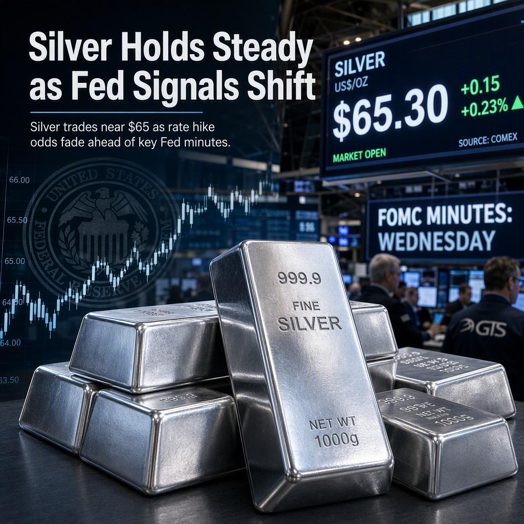 Silver Holds Steady Near $65 as Fed Rate Hike Odds Fade Ahead of FOMC Minutes