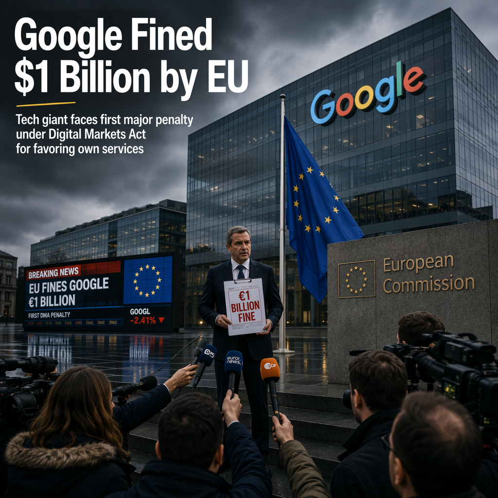 Google Fined $1 Billion by EU Under Digital Markets Act for Favoring Its Own Services
