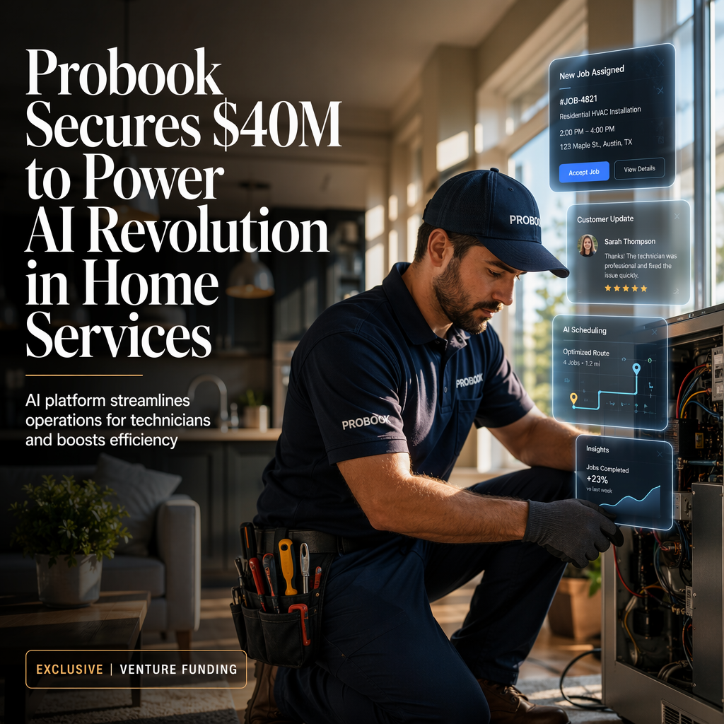Probook Raises $40 Million to Revolutionize Home Services with AI Platform