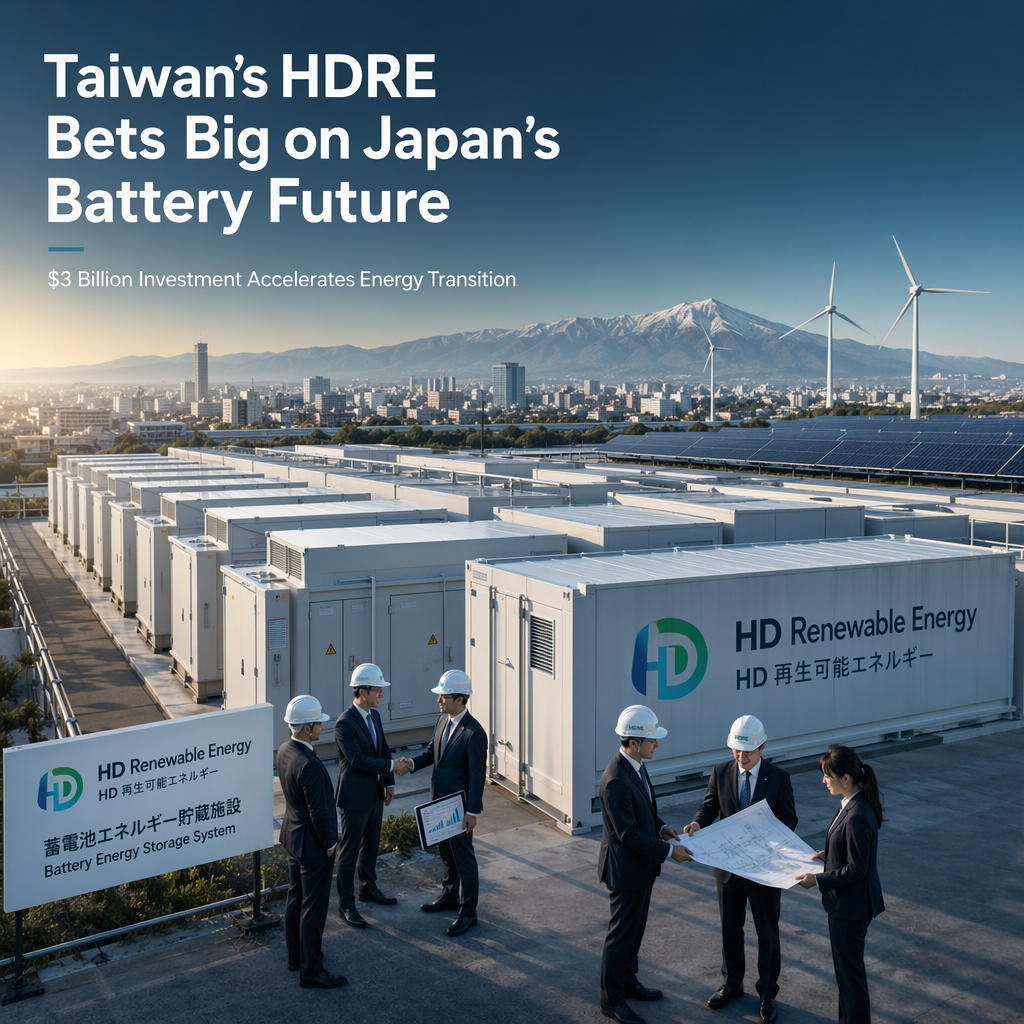 Taiwan's HDRE Announces $3 Billion Battery Storage Investment in Japan Amid Market Expansion