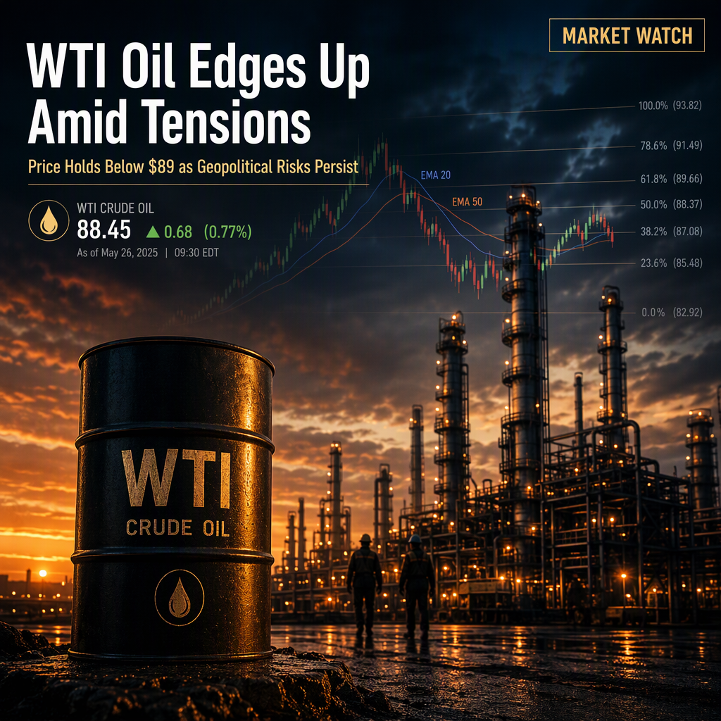 WTI Oil Recovers Slightly Amid Geopolitical Tensions, Remains Below $89