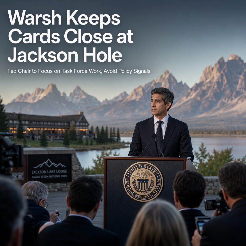 Fed Chair Warsh Expected to Avoid Policy Commitments at Jackson Hole, Focus on Task Force Work