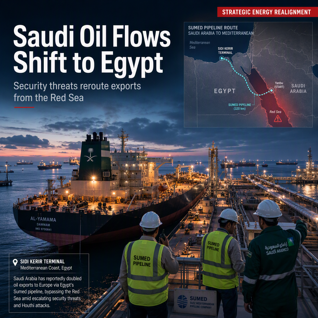 Saudi Arabia Doubles Oil Exports via Egypt's Sumed Pipeline Amid Red Sea Security Threats