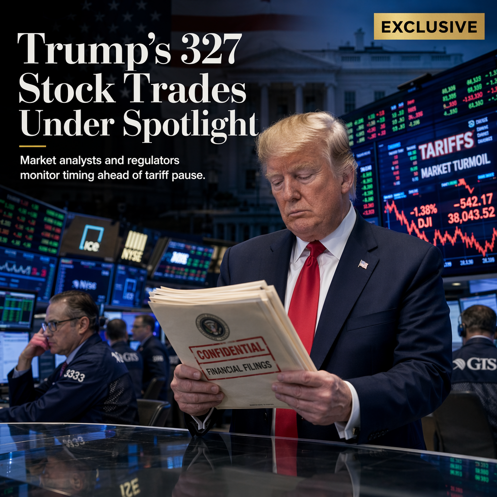 Trump's 327 Stock Trades Draw Scrutiny Ahead of Tariff Pause Announcement