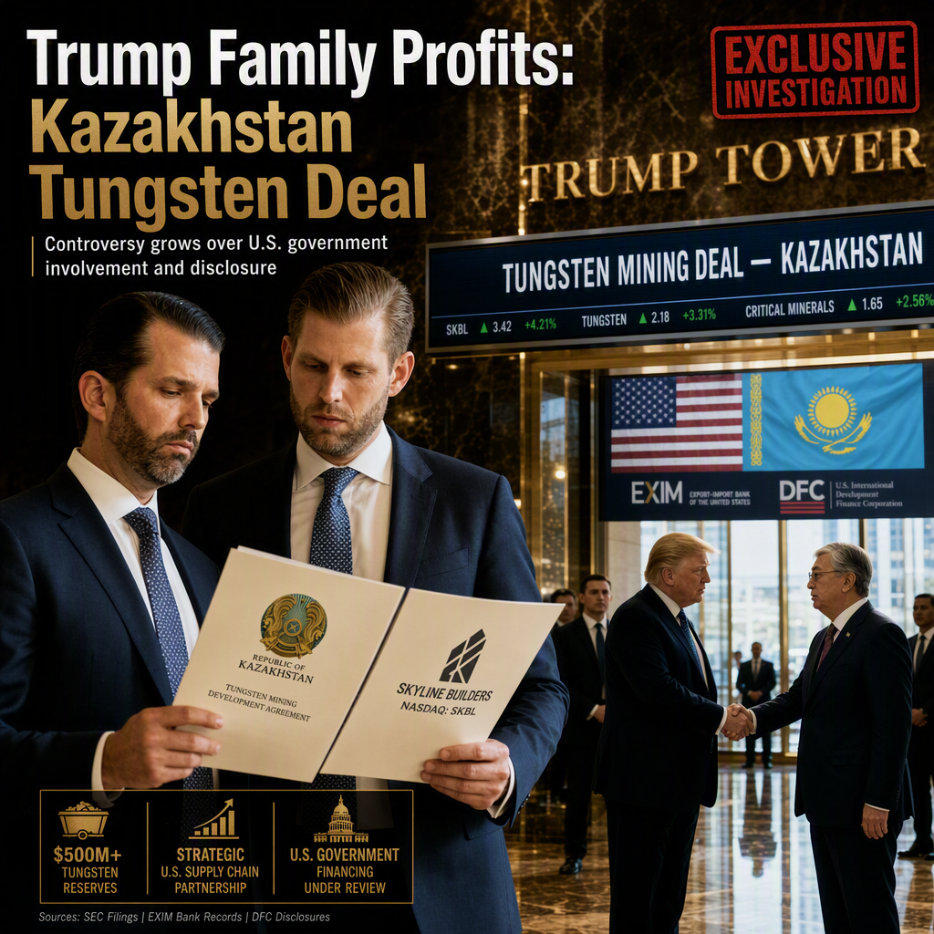 Trump Family Profits from Kazakhstan Tungsten Deal Amid Controversy Over Disclosure and U.S. Government Involvement