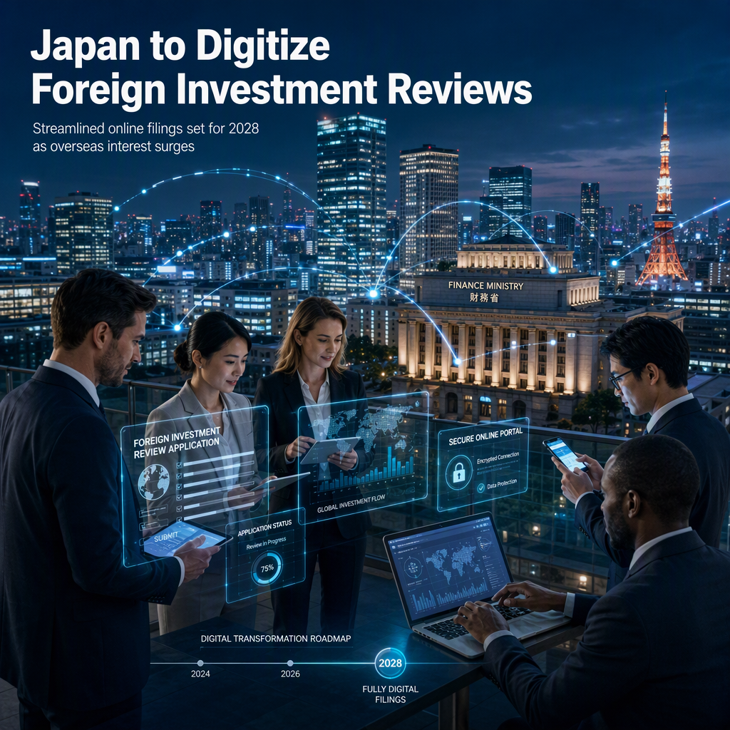 Japan to Digitize Foreign Investment Review Filings by Fiscal 2028 Amid Rising Overseas Interest
