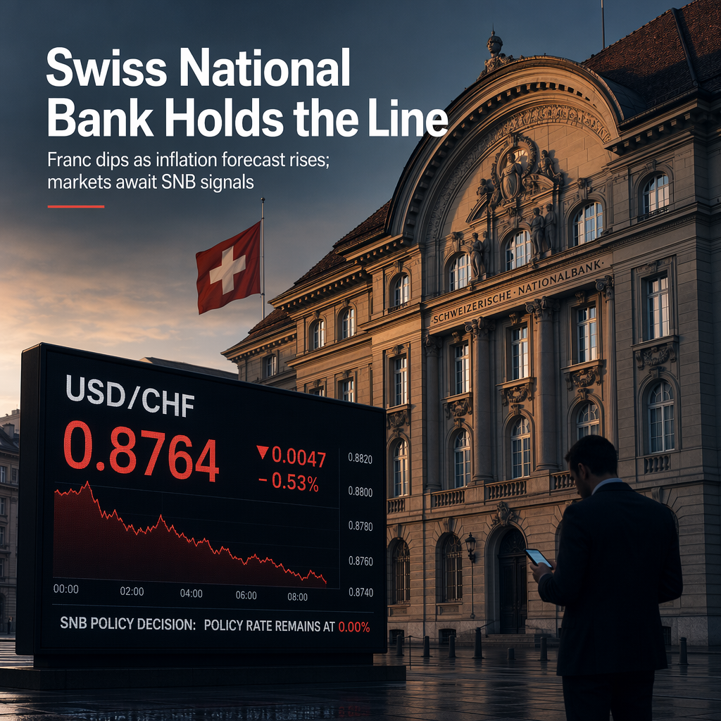 Swiss National Bank Holds Rates Steady at 0% Amid Global Inflation Concerns; Swiss Franc Dips