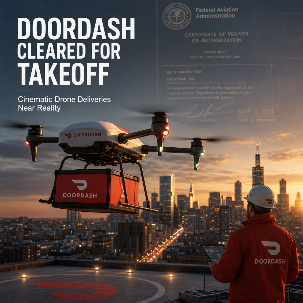 DoorDash Secures FAA Certification for Commercial Drone Delivery Program
