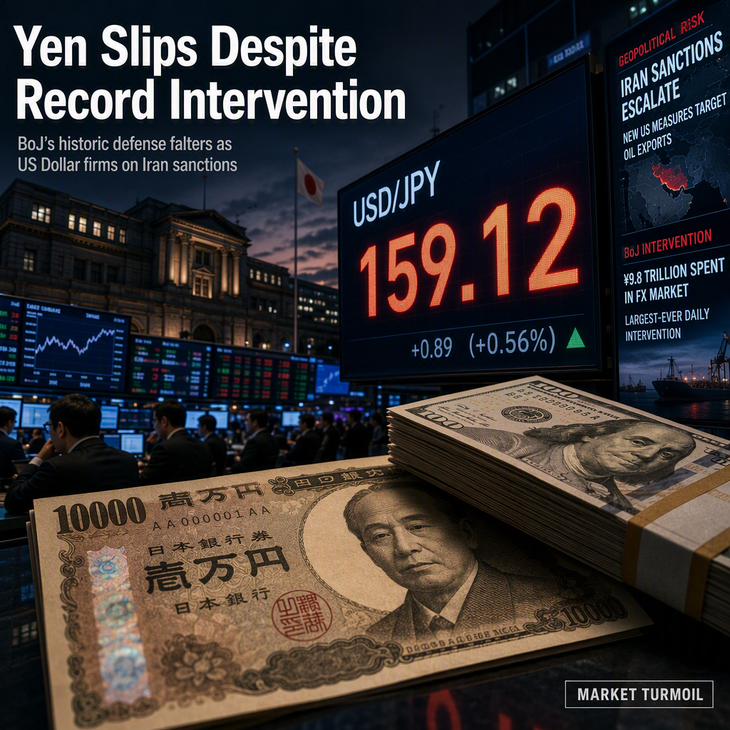 Japanese Yen Weakens as US Dollar Recovers, Despite Record BoJ Intervention and Escalating Iran Sanctions