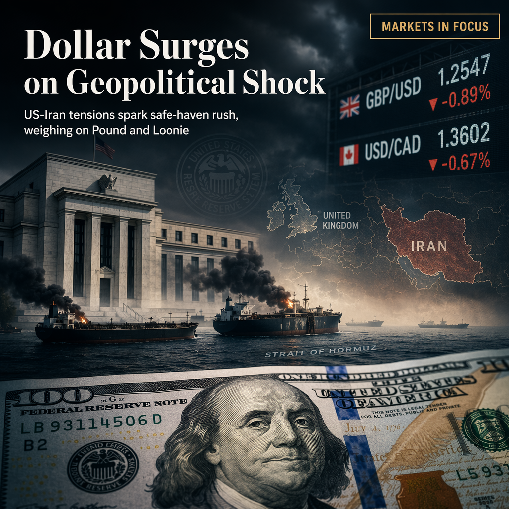 US Dollar Strengthens as Geopolitical Tensions with Iran Spark Safe-Haven Demand, Impacting GBP and CAD