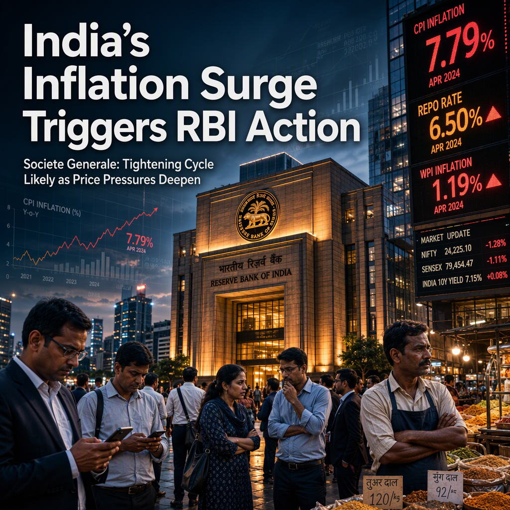 India's Inflation Surge Signals Start of RBI Tightening Cycle, Says Societe Generale